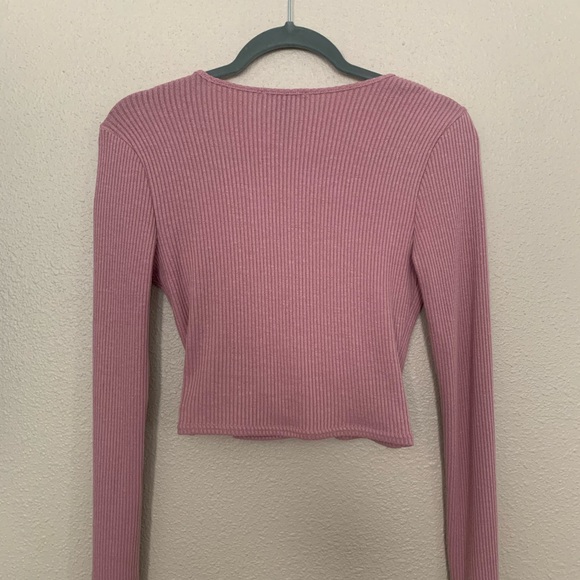 Forever 21 Pink Cropped Shirt - Picture 2 of 5